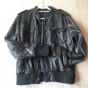 EVER Leather Bomber Jacket